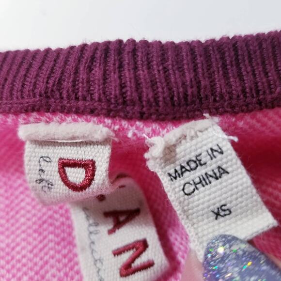 Anthropologie Dolan Striped and Houndstooth Pink Sweater - Picture 3 of 11